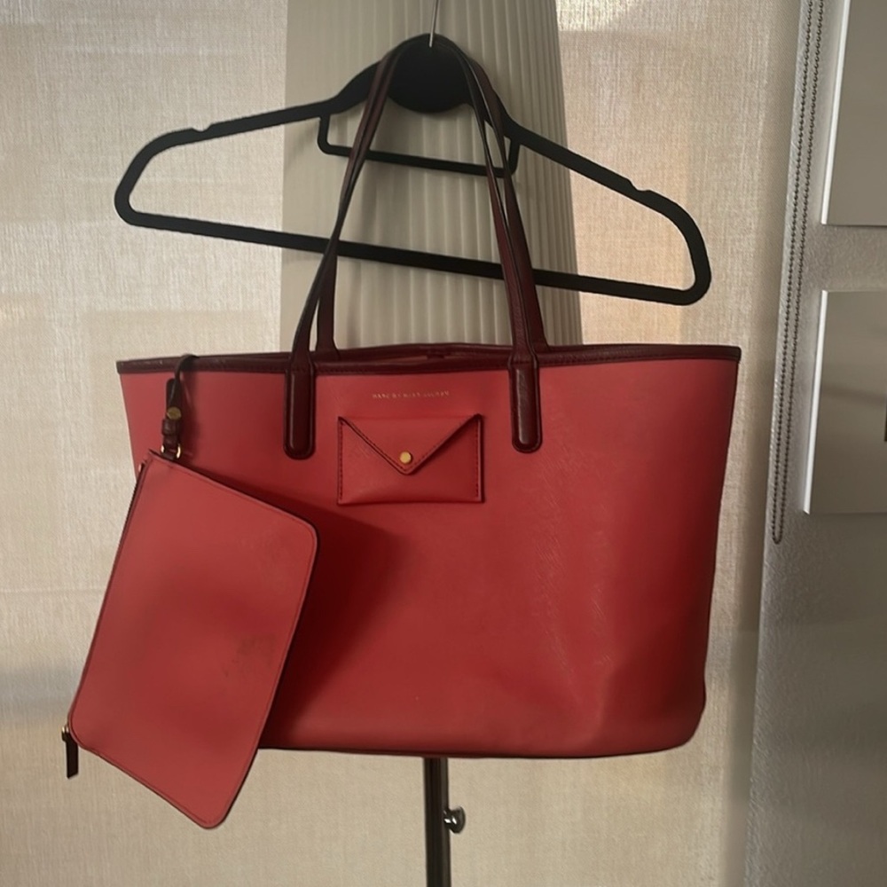 Leather Tote Bag with Pouch by Marc Jacob’s